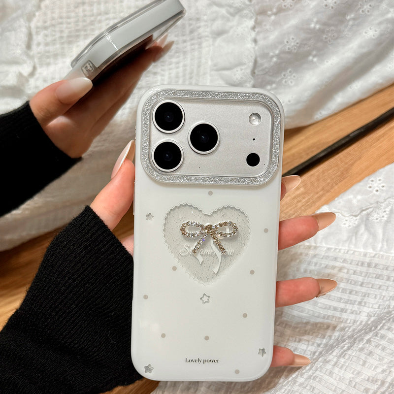 〖i951〗ハートとリボン/ちょうちょ結びのスマホケース