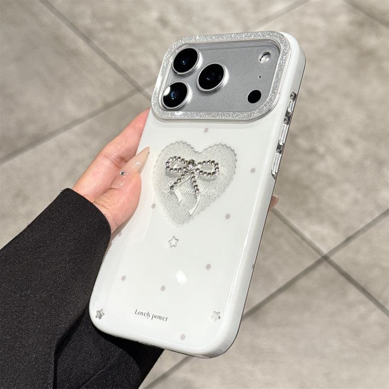 〖i951〗ハートとリボン/ちょうちょ結びのスマホケース