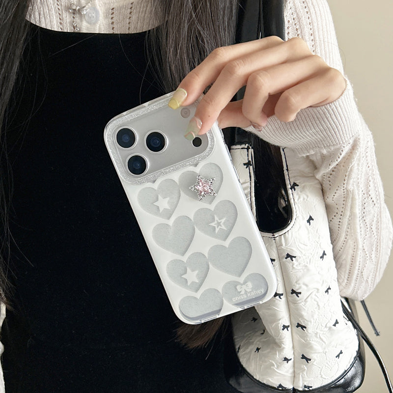 〖i954〗iPhone 17Pro 全面ハートのスマホケース