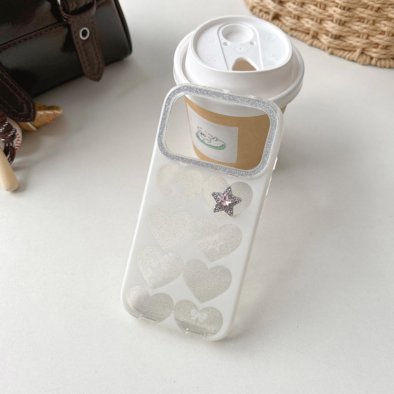 〖i954〗iPhone 17Pro 全面ハートのスマホケース