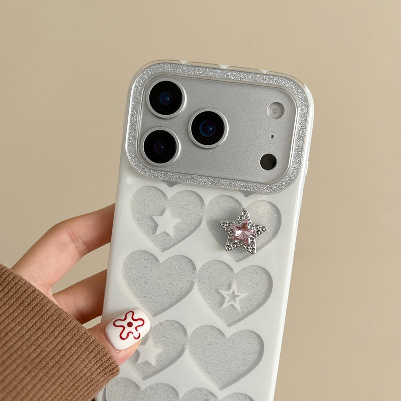 〖i954〗iPhone 17Pro 全面ハートのスマホケース