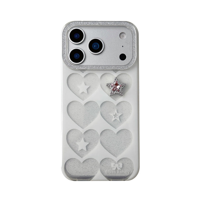 〖i954〗iPhone 17Pro 全面ハートのスマホケース