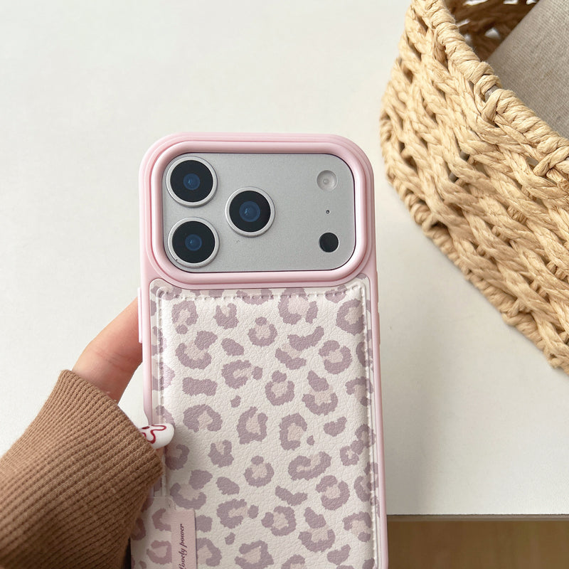 〖i953〗ピンクのレオパードプリントのiPhoneケース