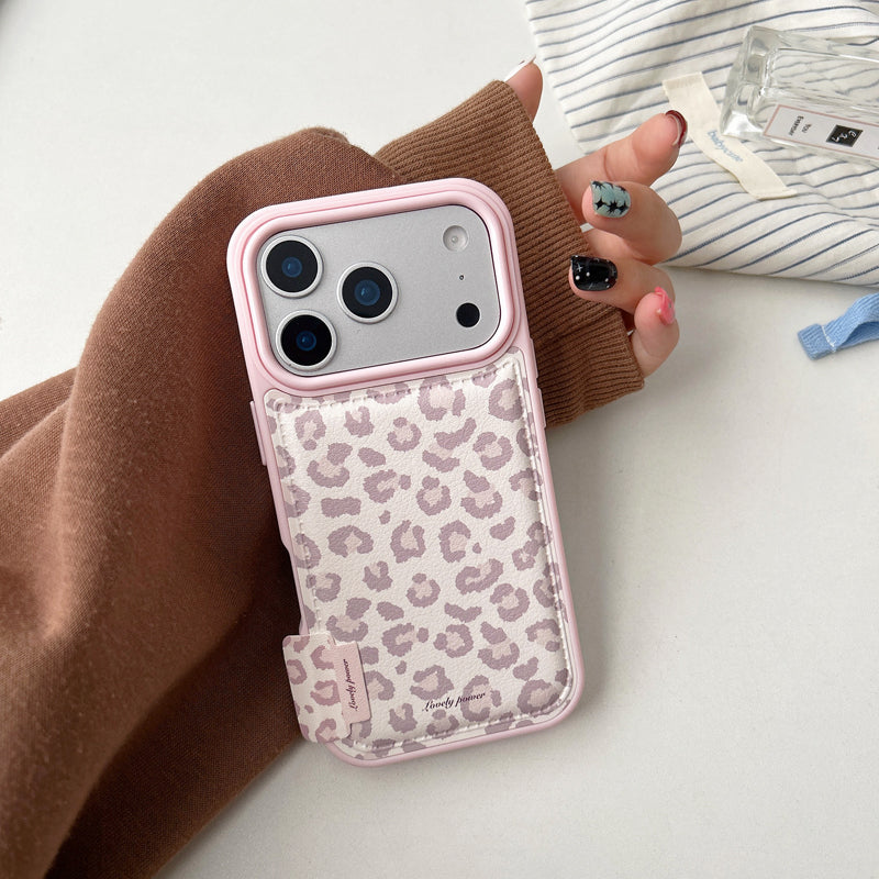 〖i953〗ピンクのレオパードプリントのiPhoneケース