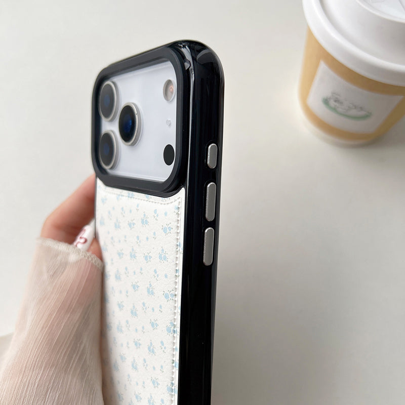 〖i957〗ブルーの小花がいっぱいのiPhone 17 17Pro スマホケース