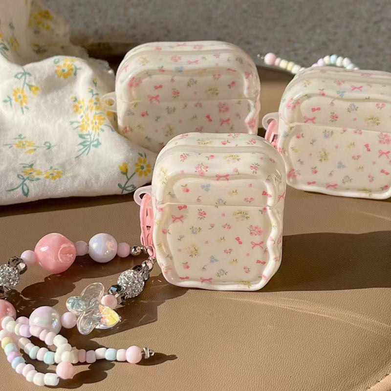 〖A059〗airpods第二世代ケースおしゃれ,airpodsproケースクリア,花柄