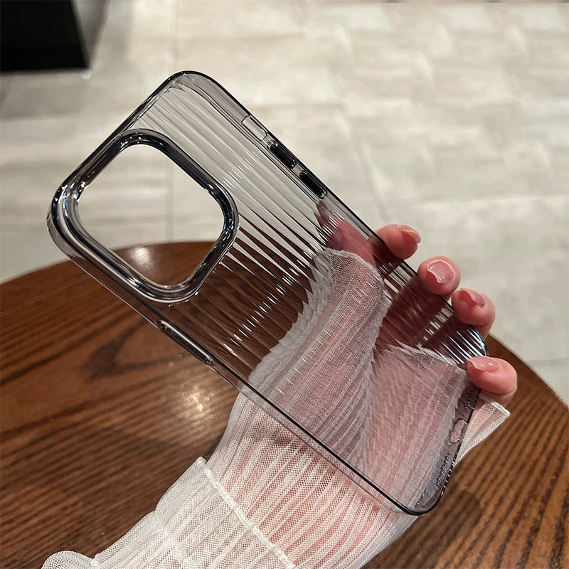 〖i926〗超薄型で黄ばまない透明ストライプハードケース