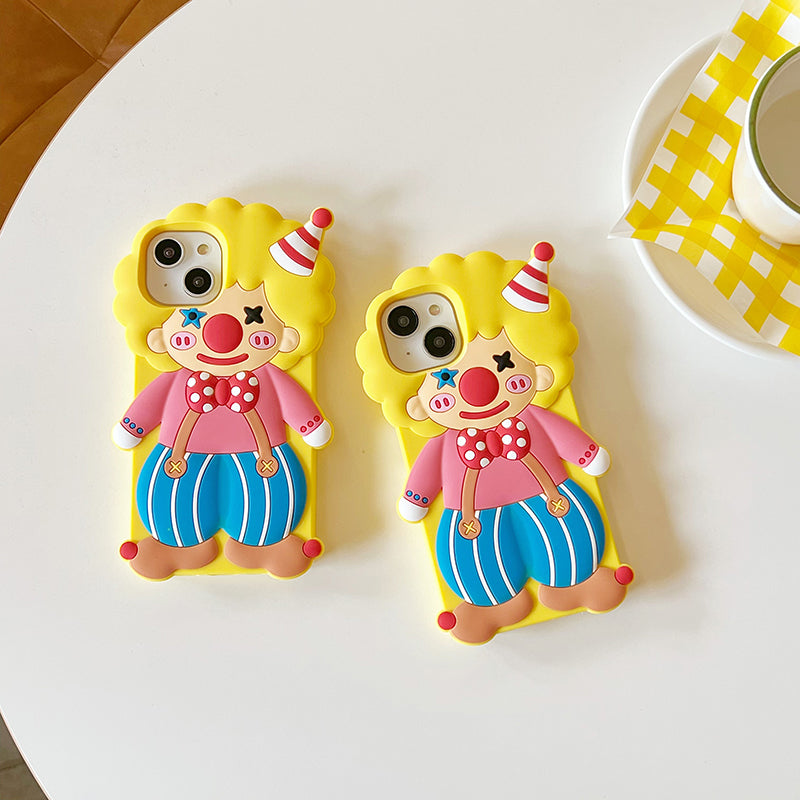〖i646〗3D 漫画風ア サスペンダーピエロスマホケース,iPhone スマホケース 立体 シリコン