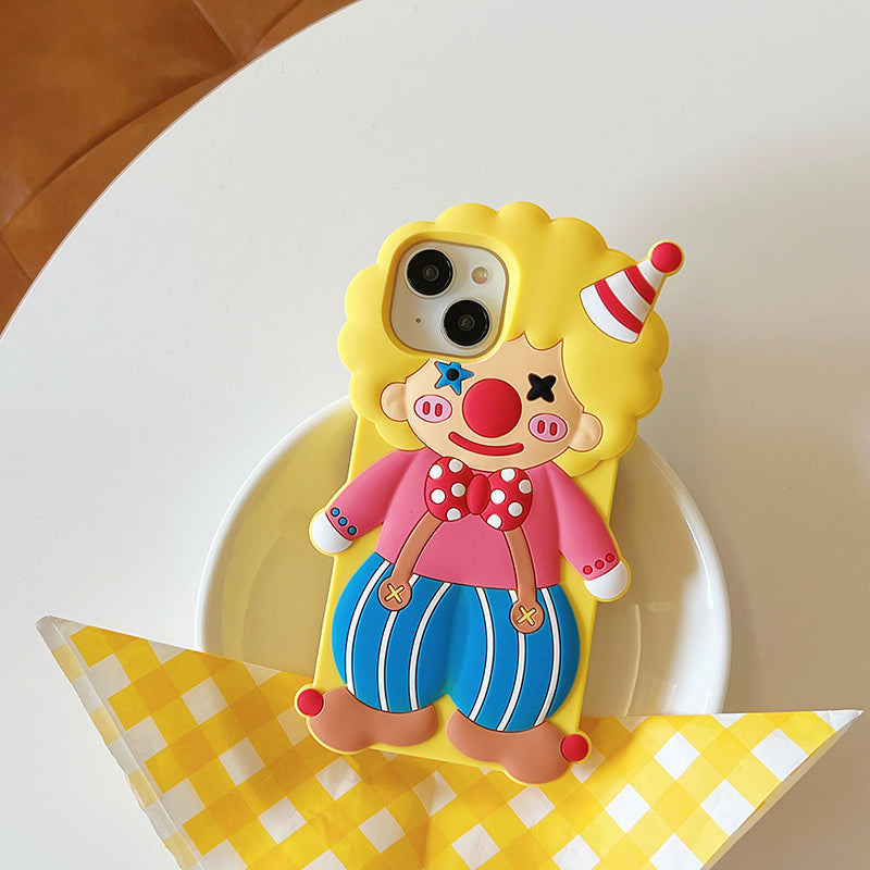 〖i646〗3D 漫画風ア サスペンダーピエロスマホケース,iPhone スマホケース 立体 シリコン