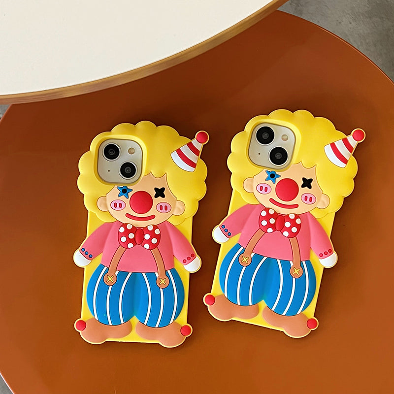 〖i646〗3D 漫画風ア サスペンダーピエロスマホケース,iPhone スマホケース 立体 シリコン