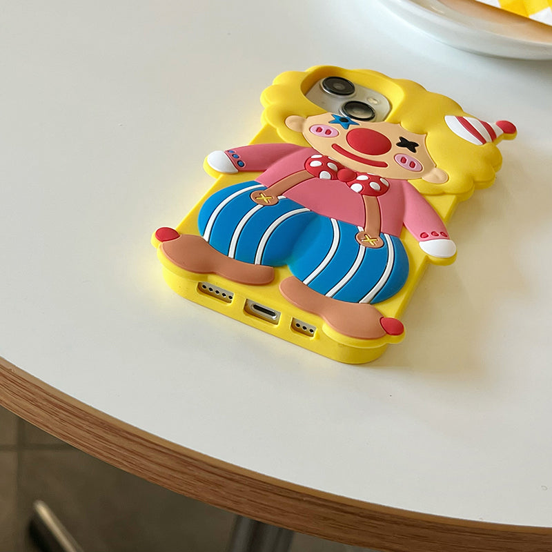 〖i646〗3D 漫画風ア サスペンダーピエロスマホケース,iPhone スマホケース 立体 シリコン