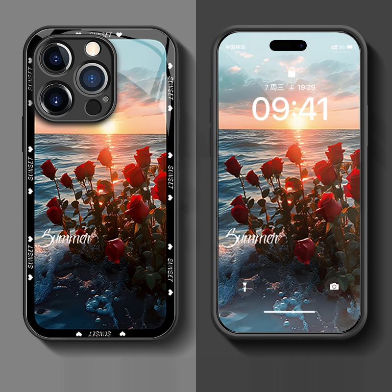 〖i706〗アイフォン 15 プロ カバー,ピンクのバラスマホケース,iPhone 13 14Pro Max ケース