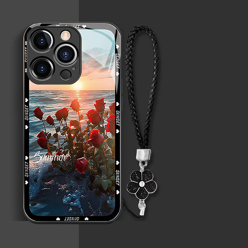 〖i706〗アイフォン 15 プロ カバー,ピンクのバラスマホケース,iPhone 13 14Pro Max ケース