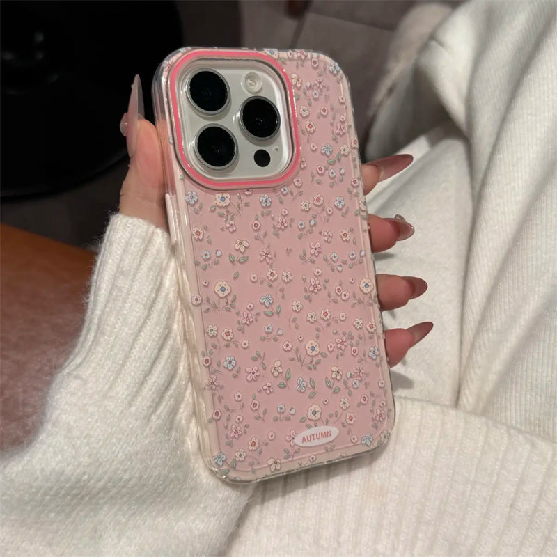 〖i941〗夏の爽やかな小花柄iPhone 16 16Pro 16ProMax用携帯ケース