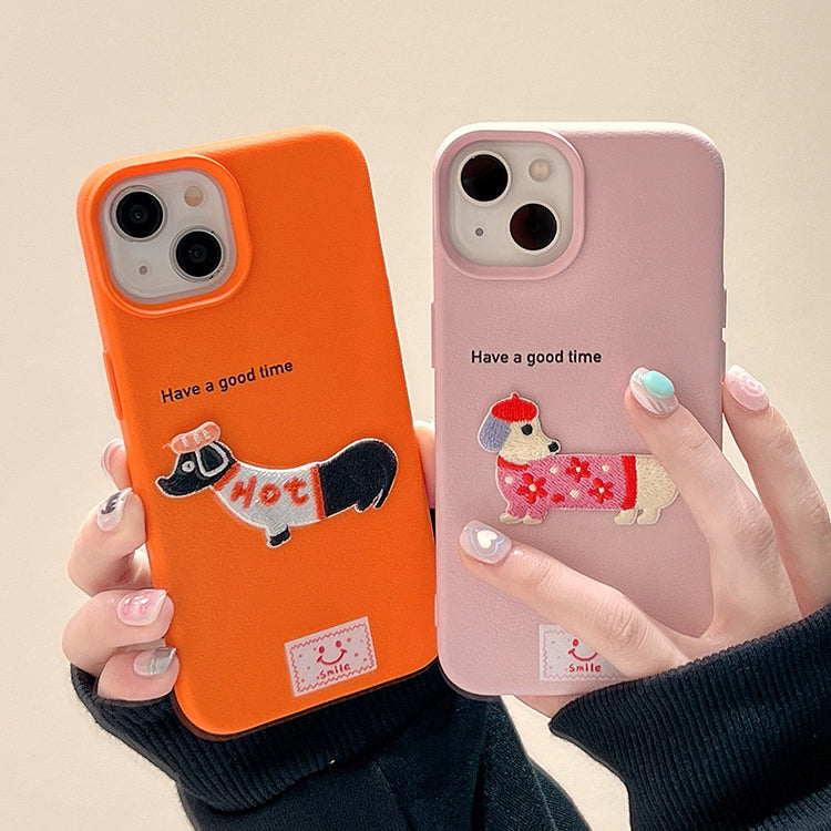 〖i855〗iPhone 15 ケース かわいい 子犬 スマホケース