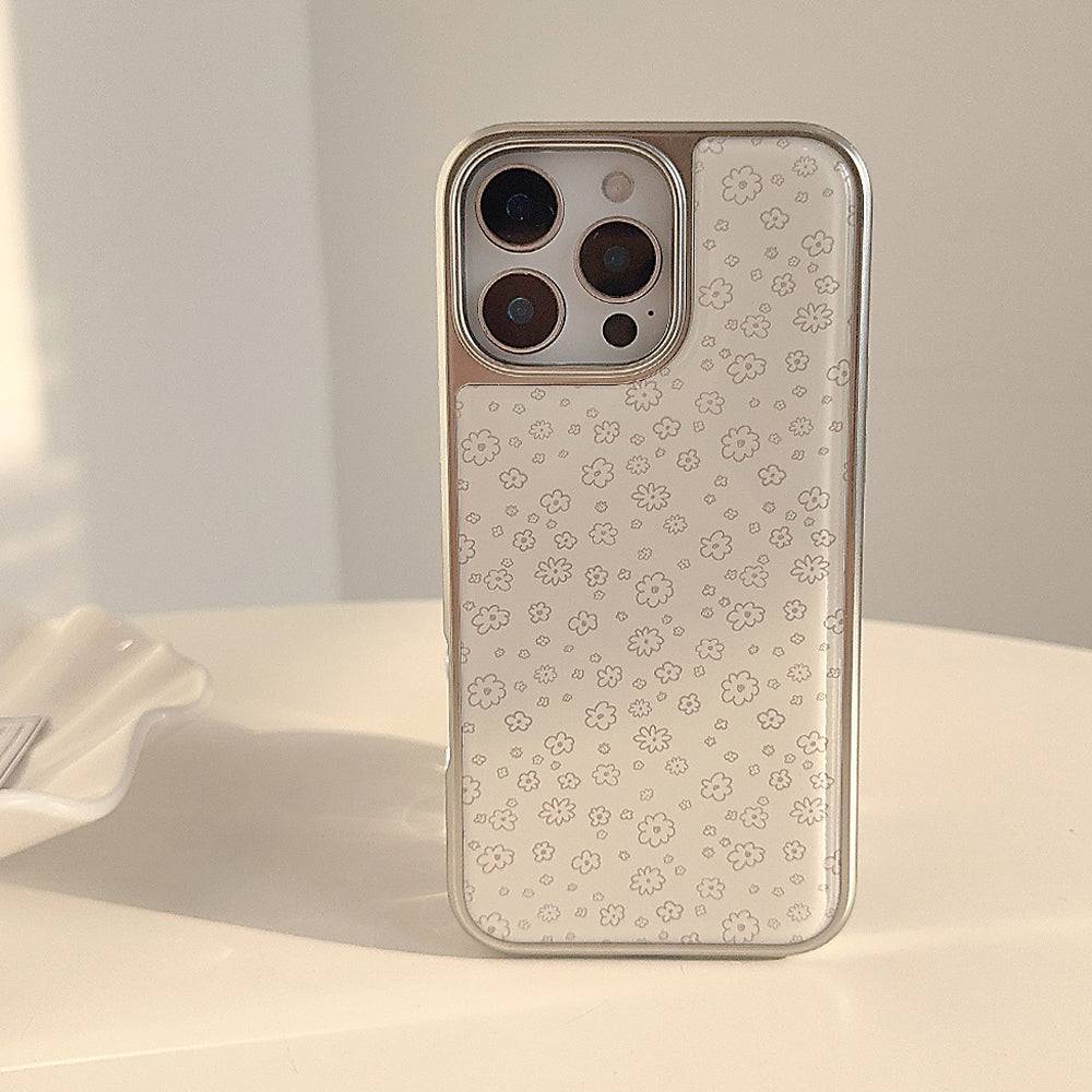 〖i942〗iPhone 16 16Pro Max用シンプルな花柄ケース