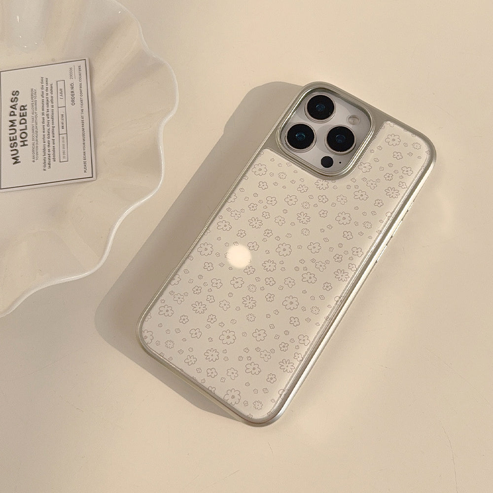 〖i942〗iPhone 16 16Pro Max用シンプルな花柄ケース