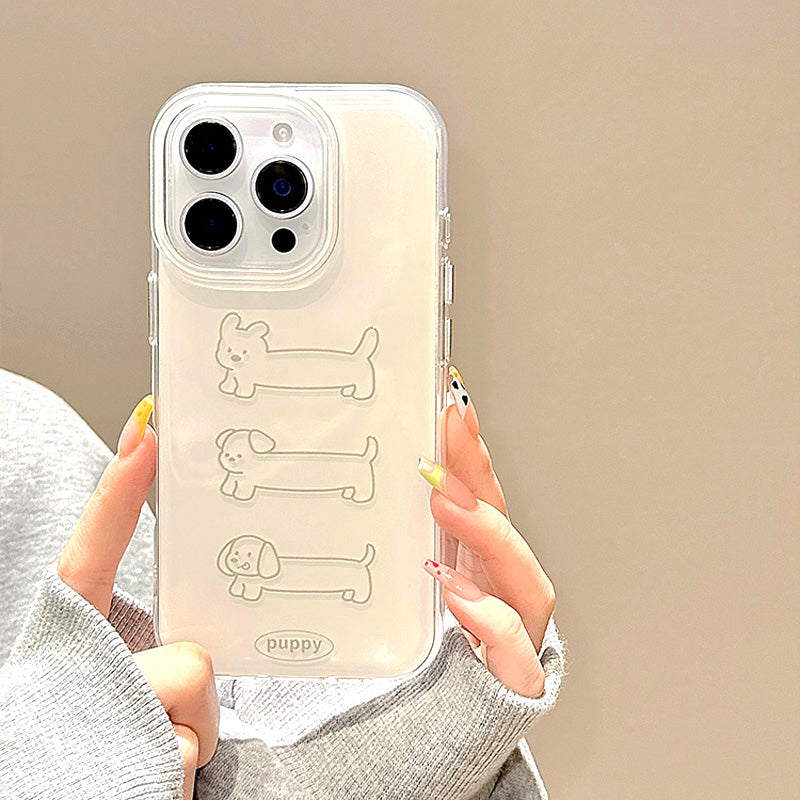 〖i913〗シンプル犬イラストiPhone ケース