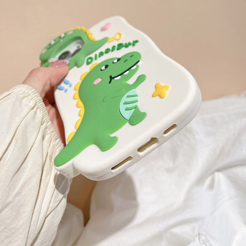 〖i624〗恐竜 ネコとネズミ iPhone 11 12 13 14 ProMax 用 ケース おしゃれ立体デザイン 3D快適に感じます かわいい