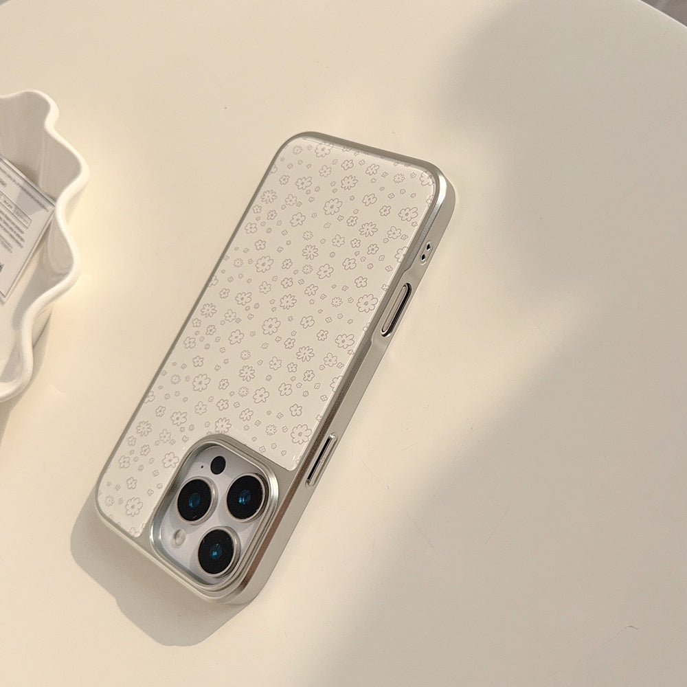 〖i942〗iPhone 16 16Pro Max用シンプルな花柄ケース