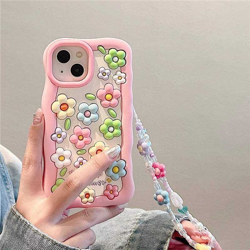 〖i649〗iPhone 14ケース韓国花,iPhone 13スマホケース ピンク,中学生 人気 の スマホケース