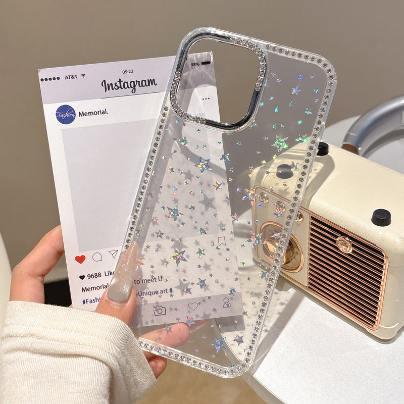 〖i931〗透明な星の iPhone 携帯ケース