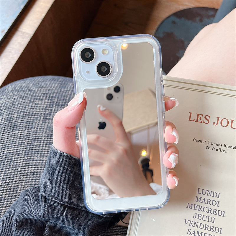 〖i610〗iPhone 14ケース iPhone 12 13カバー ミラーケース 鏡面加工 スマホケース スマホカバ