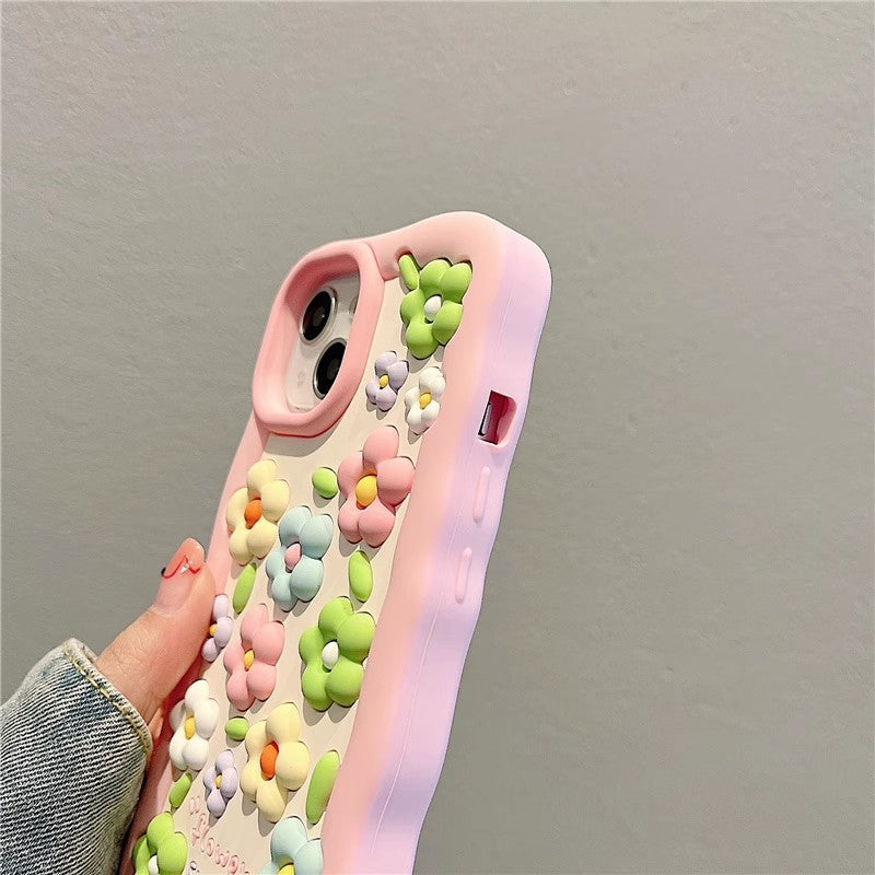 〖i649〗iPhone 14ケース韓国花,iPhone 13スマホケース ピンク,中学生 人気 の スマホケース