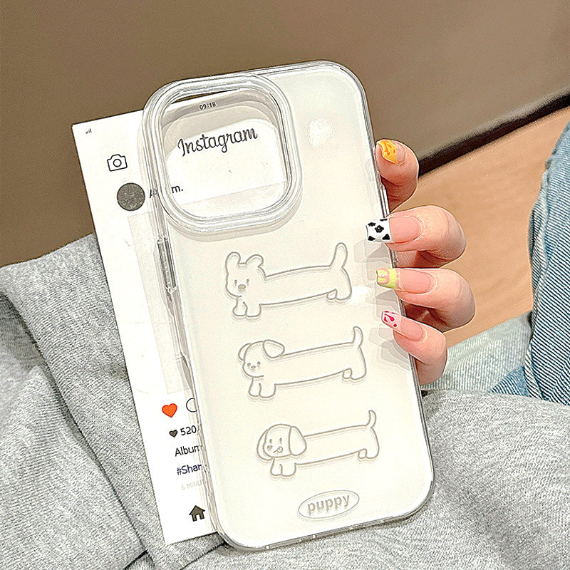 〖i913〗シンプル犬イラストiPhone ケース