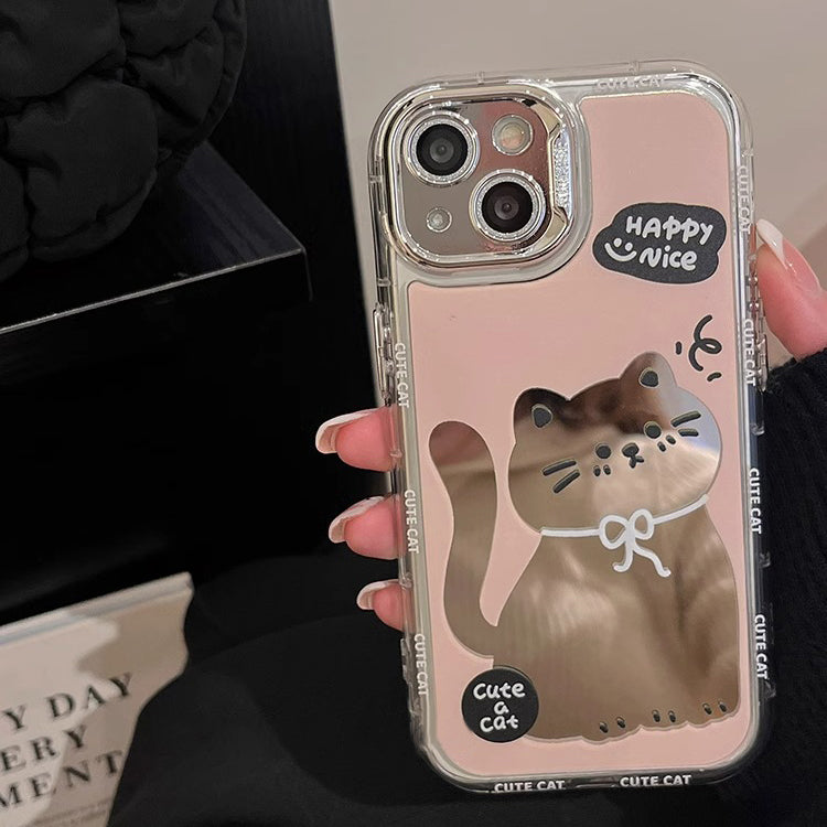 〖i816〗漫画の猫スマホケース,iPhone 15 16Proケース猫