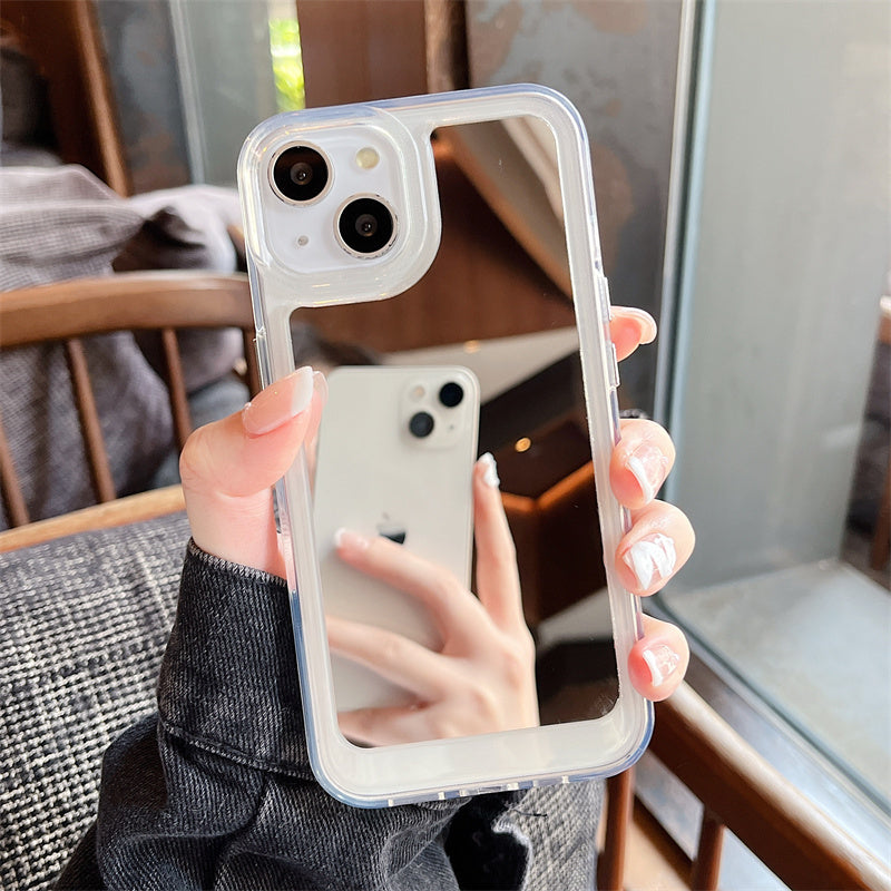 〖i610〗iPhone 14ケース iPhone 12 13カバー ミラーケース 鏡面加工 スマホケース スマホカバ