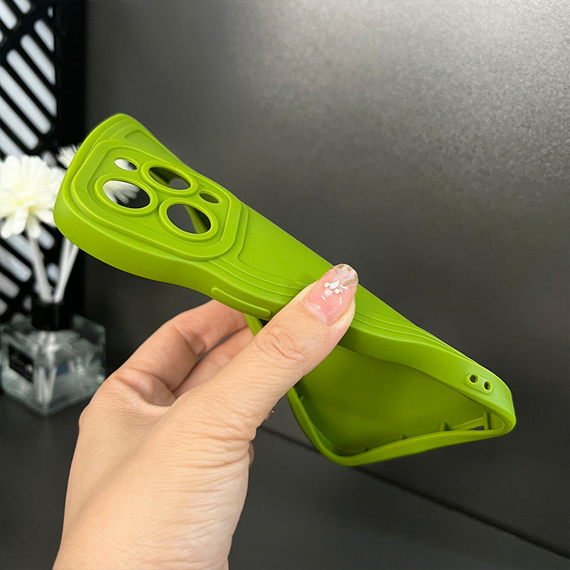 〖i767〗アイフォン 15 ケース/iPhone ケースくすみ カラークリア/大きな波／スマホケース14 シンプル