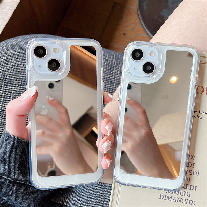 〖i610〗iPhone 14ケース iPhone 12 13カバー ミラーケース 鏡面加工 スマホケース スマホカバ