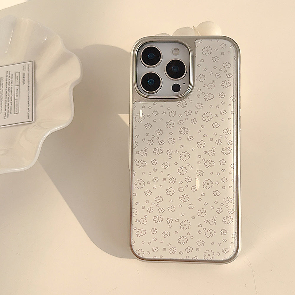 〖i942〗iPhone 16 16Pro Max用シンプルな花柄ケース