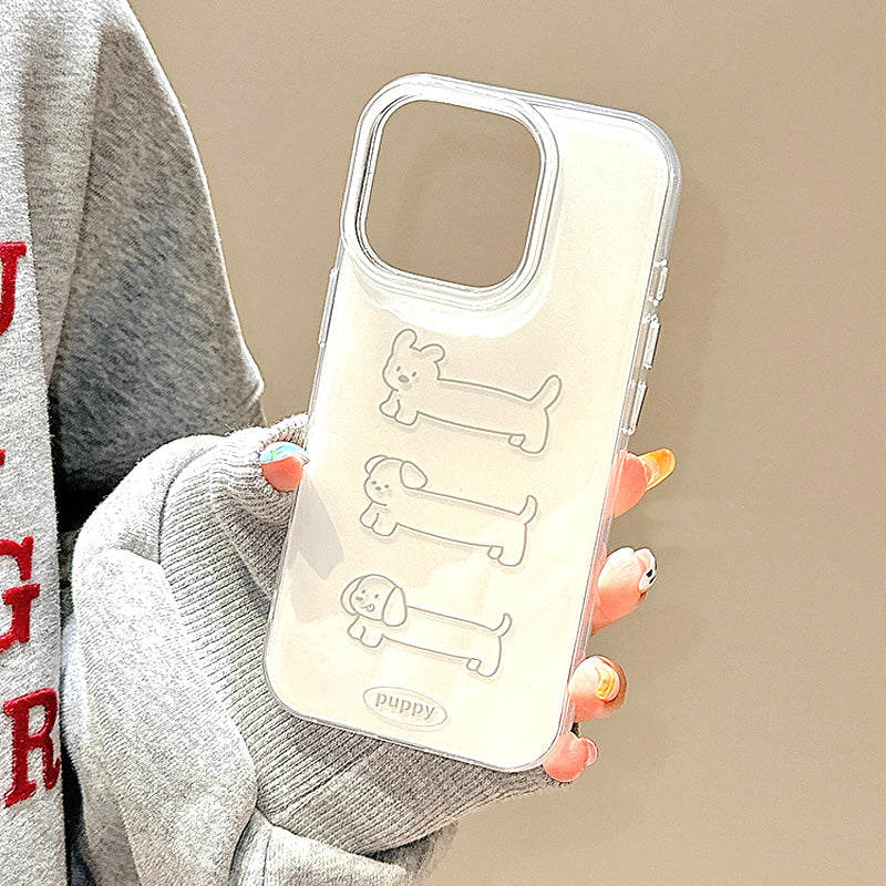 〖i913〗シンプル犬イラストiPhone ケース