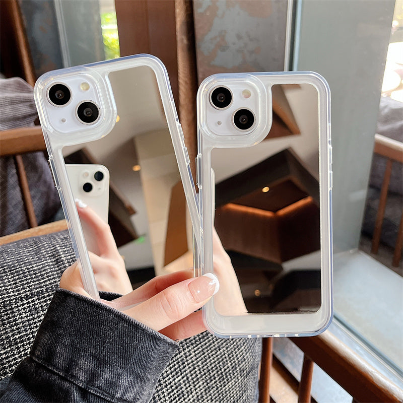 〖i610〗iPhone 14ケース iPhone 12 13カバー ミラーケース 鏡面加工 スマホケース スマホカバ