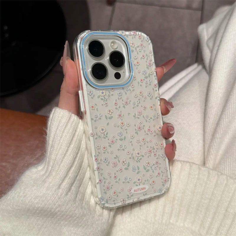 〖i941〗夏の爽やかな小花柄iPhone 16 16Pro 16ProMax用携帯ケース