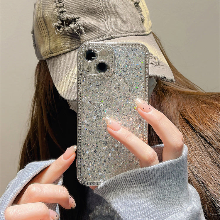 〖i804〗iPhoneケース高級感-iPhone14 グリッター ケース,iPhone15 シンプル ケース