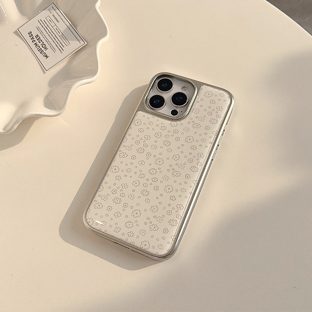 〖i942〗iPhone 16 16Pro Max用シンプルな花柄ケース