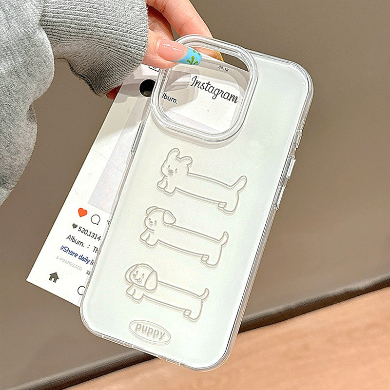 〖i913〗シンプル犬イラストiPhone ケース