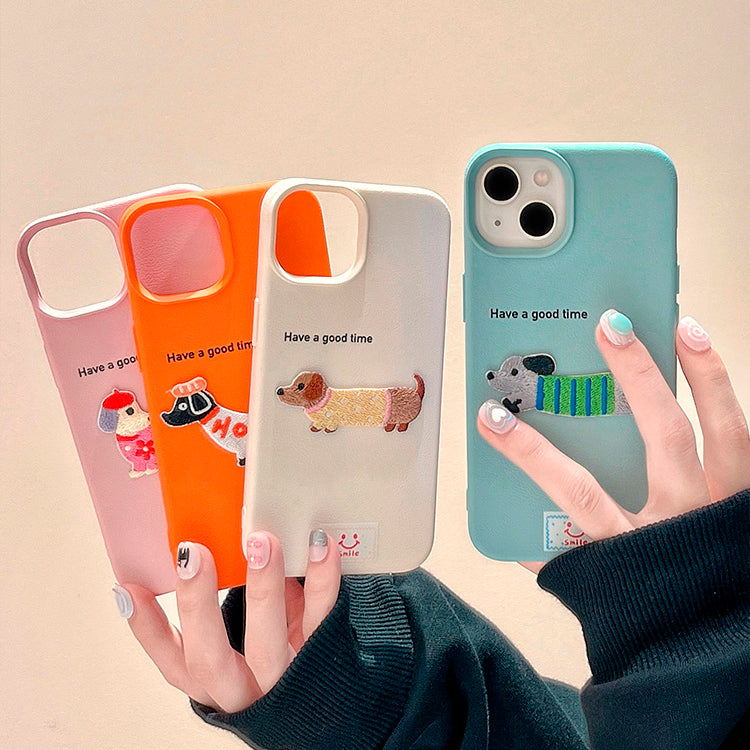 〖i855〗iPhone 15 ケース かわいい 子犬 スマホケース