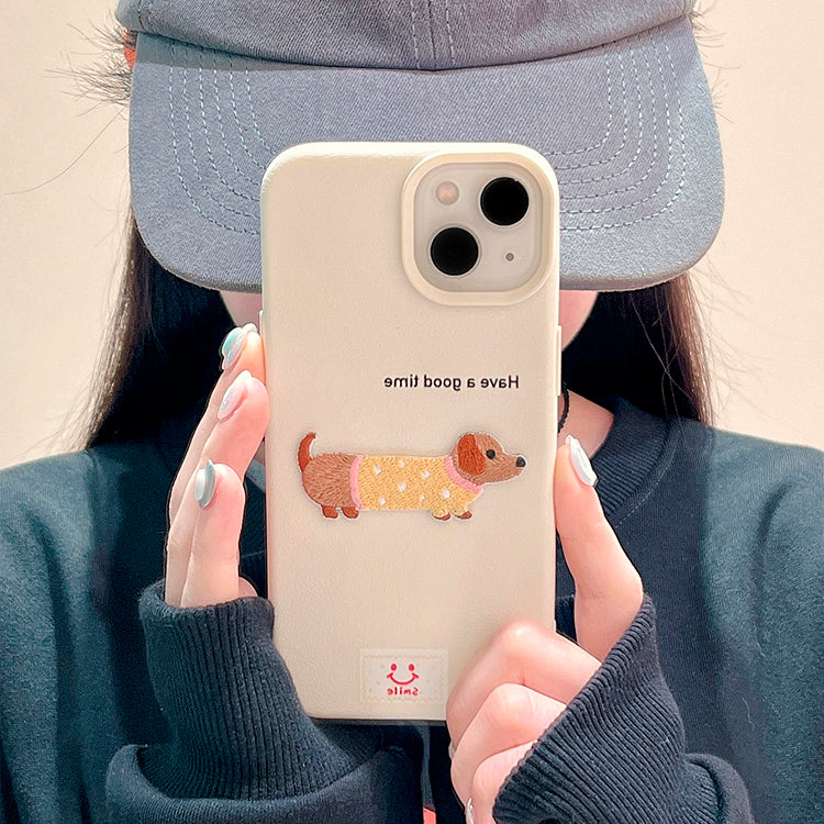 〖i855〗iPhone 15 ケース かわいい 子犬 スマホケース