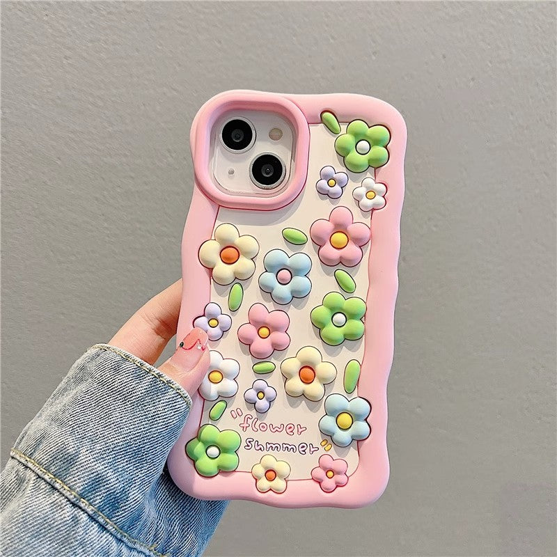 〖i649〗iPhone 14ケース韓国花,iPhone 13スマホケース ピンク,中学生 人気 の スマホケース