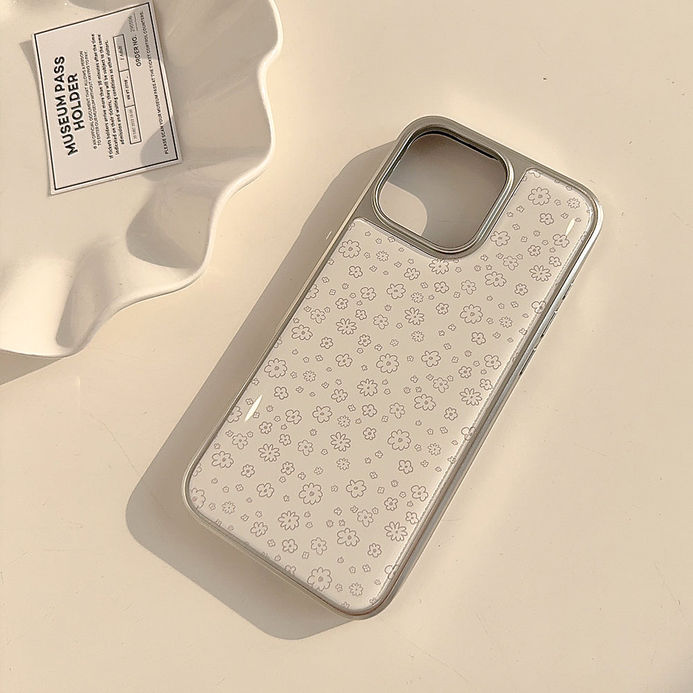 〖i942〗iPhone 16 16Pro Max用シンプルな花柄ケース