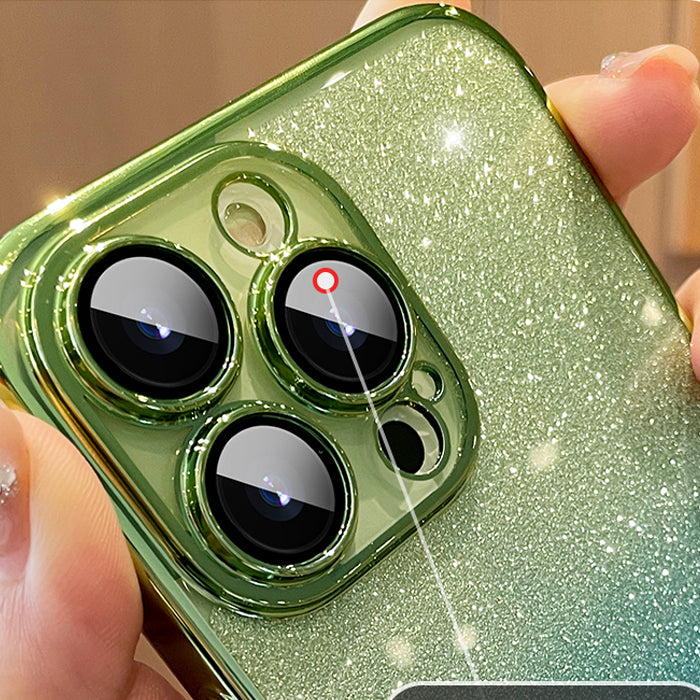 〖i879〗iPhone 16 16Proケース高級ダイヤモンドグラデーショングリッターケース