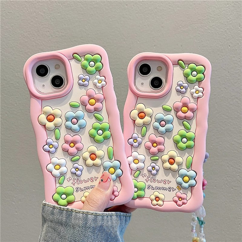 〖i649〗iPhone 14ケース韓国花,iPhone 13スマホケース ピンク,中学生 人気 の スマホケース