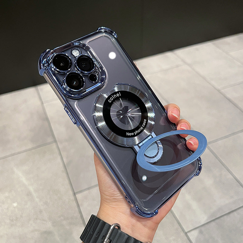 〖i711〗iPhoneケース頑丈透明,iPhone14プロケースクリア,iPhone15ケーススタンド