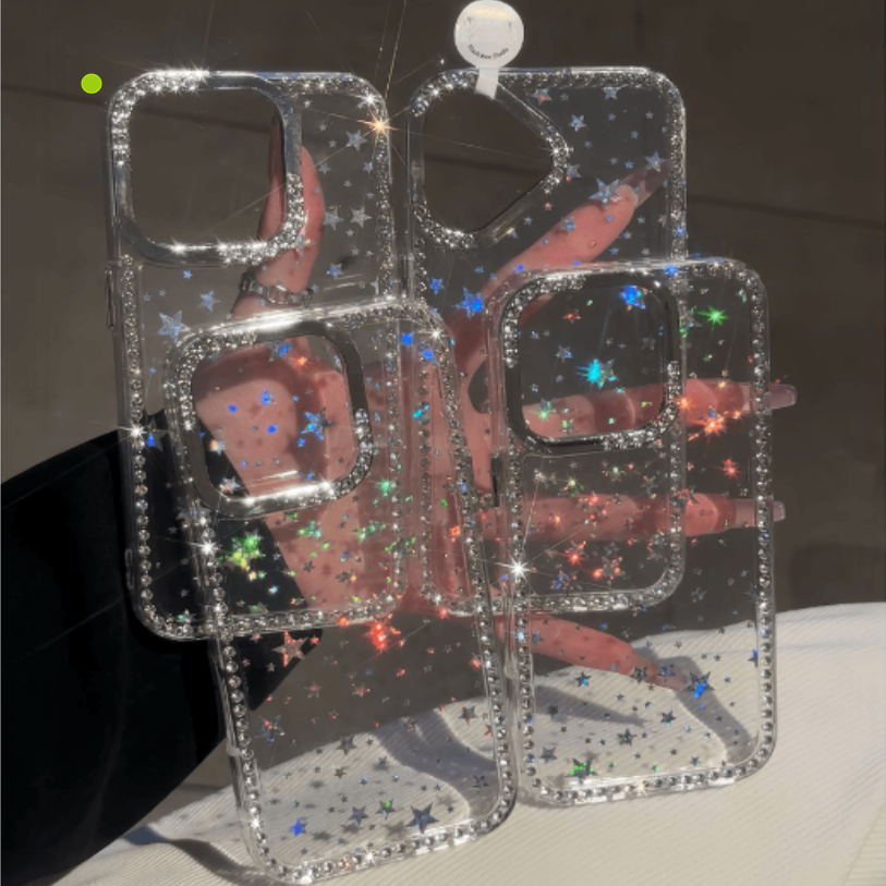〖i931〗透明な星の iPhone 携帯ケース