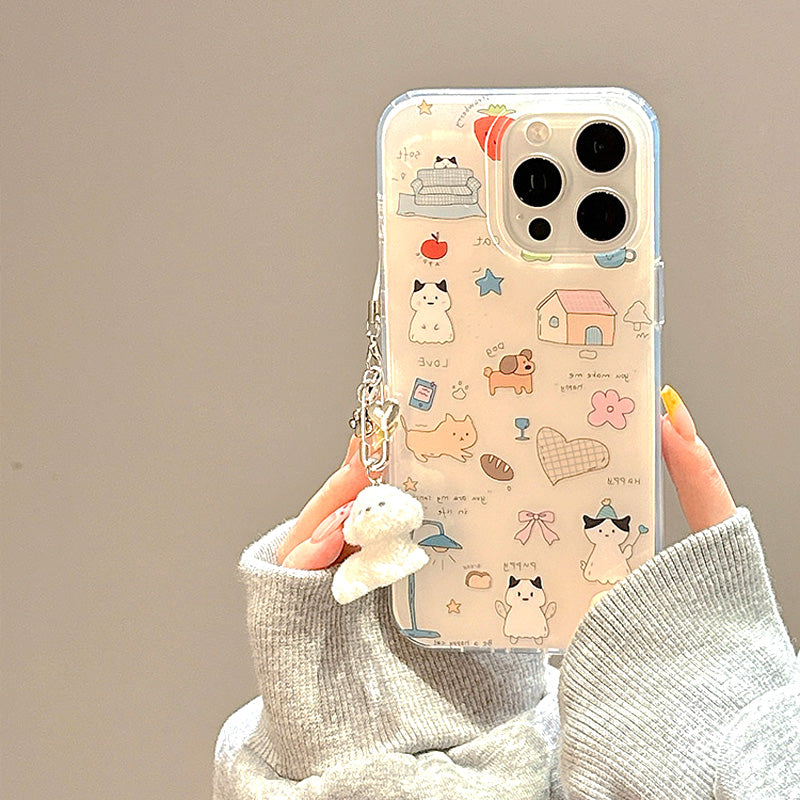 〖i914〗落書き風 イラストiPhone ケース