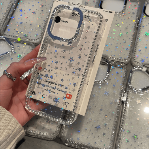 〖i931〗透明な星の iPhone 携帯ケース
